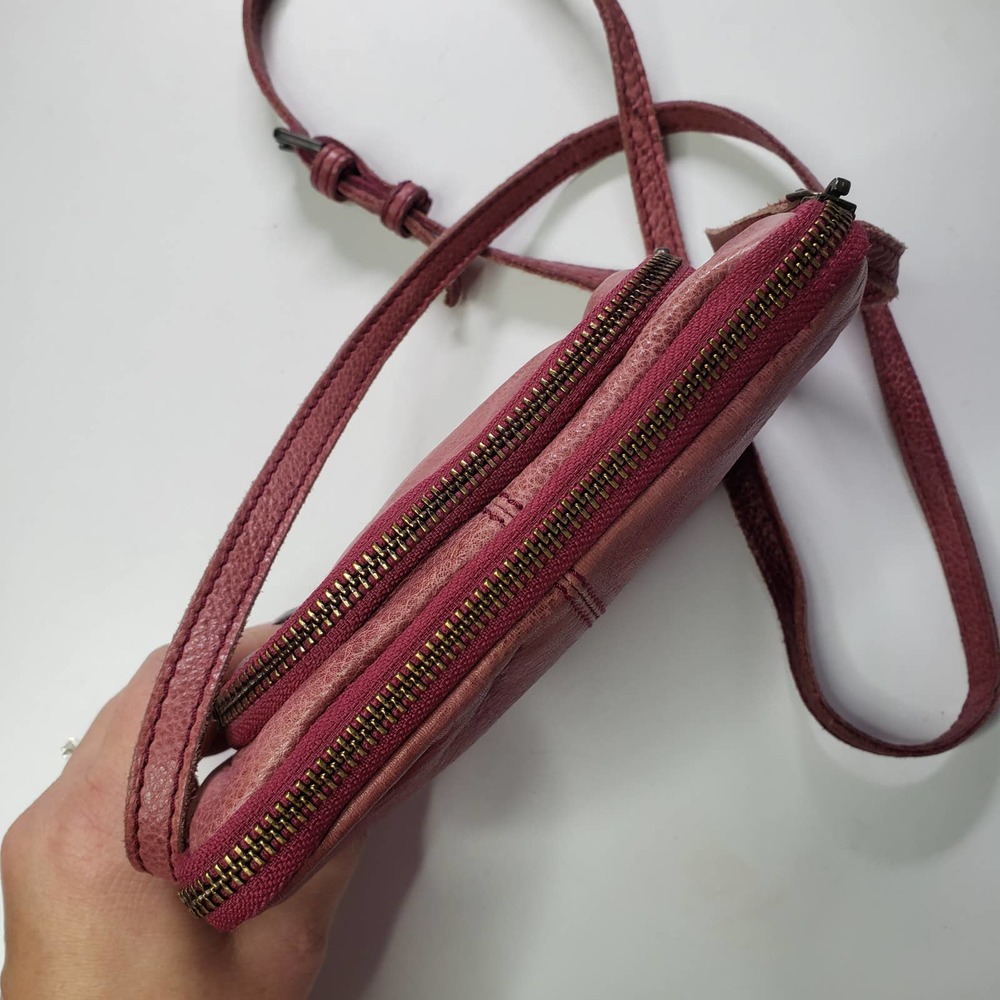 Rock Paper Scissors R.P.S. Bags Mauve Pink Leather Mini Crossbody Purse - Picture 4 of 9